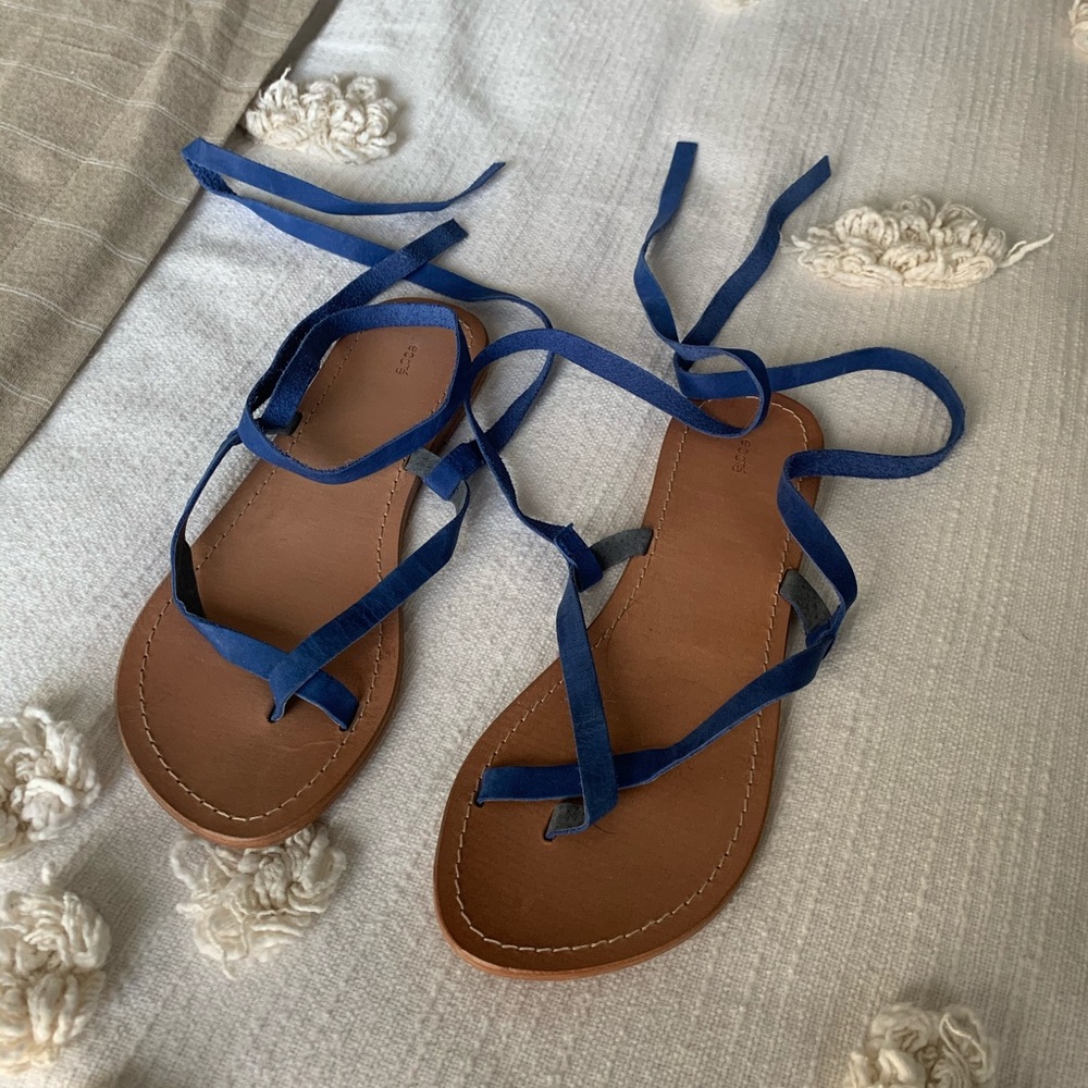 Ecote blue wrap sandals.